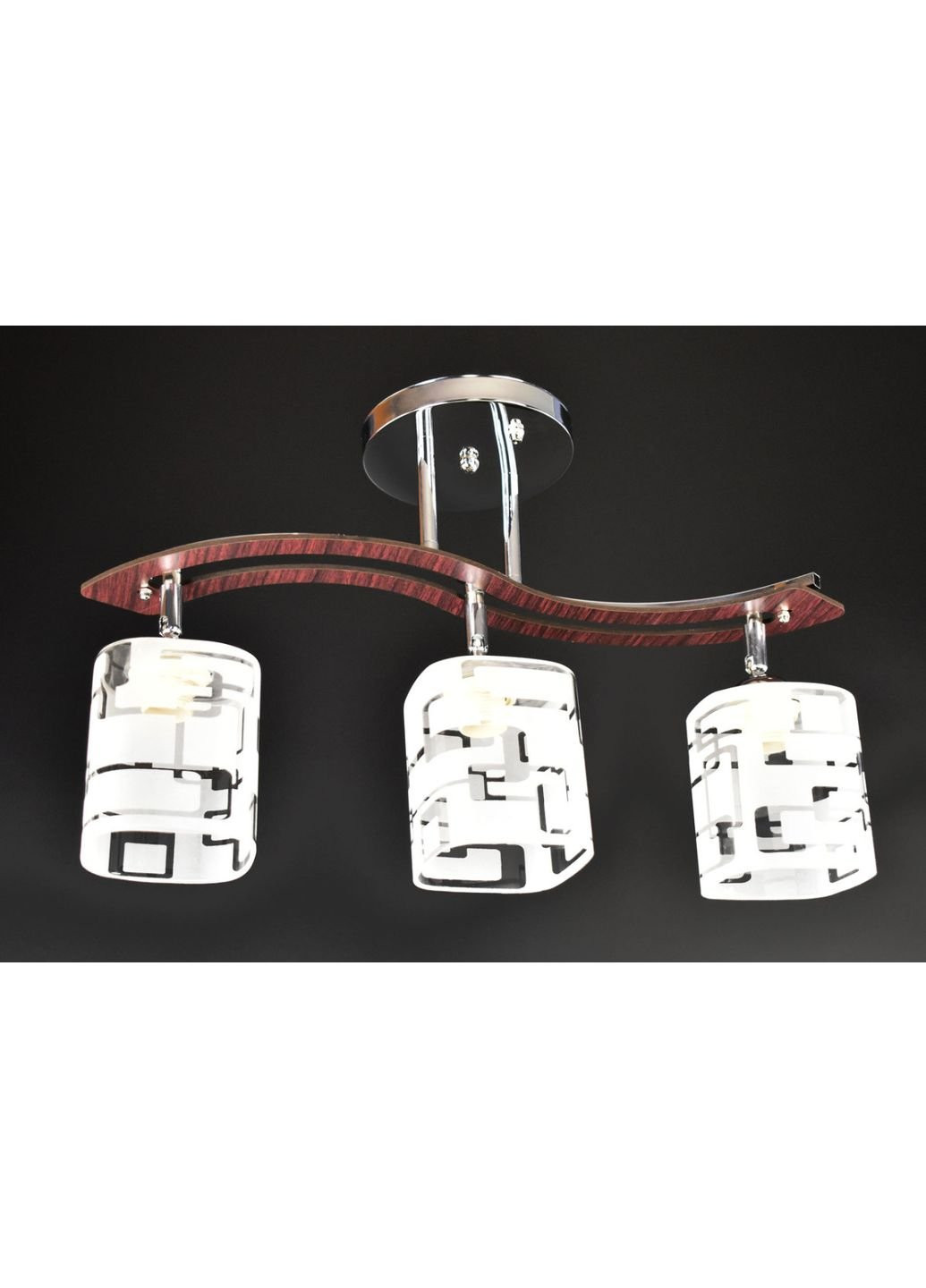 Люстра стельова на 3 лампочки 6032/3-ch Хром 29х12х65 см. Sunnysky (253527815)