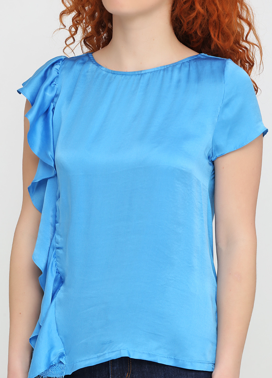 Голубая летняя блуза Sassofono