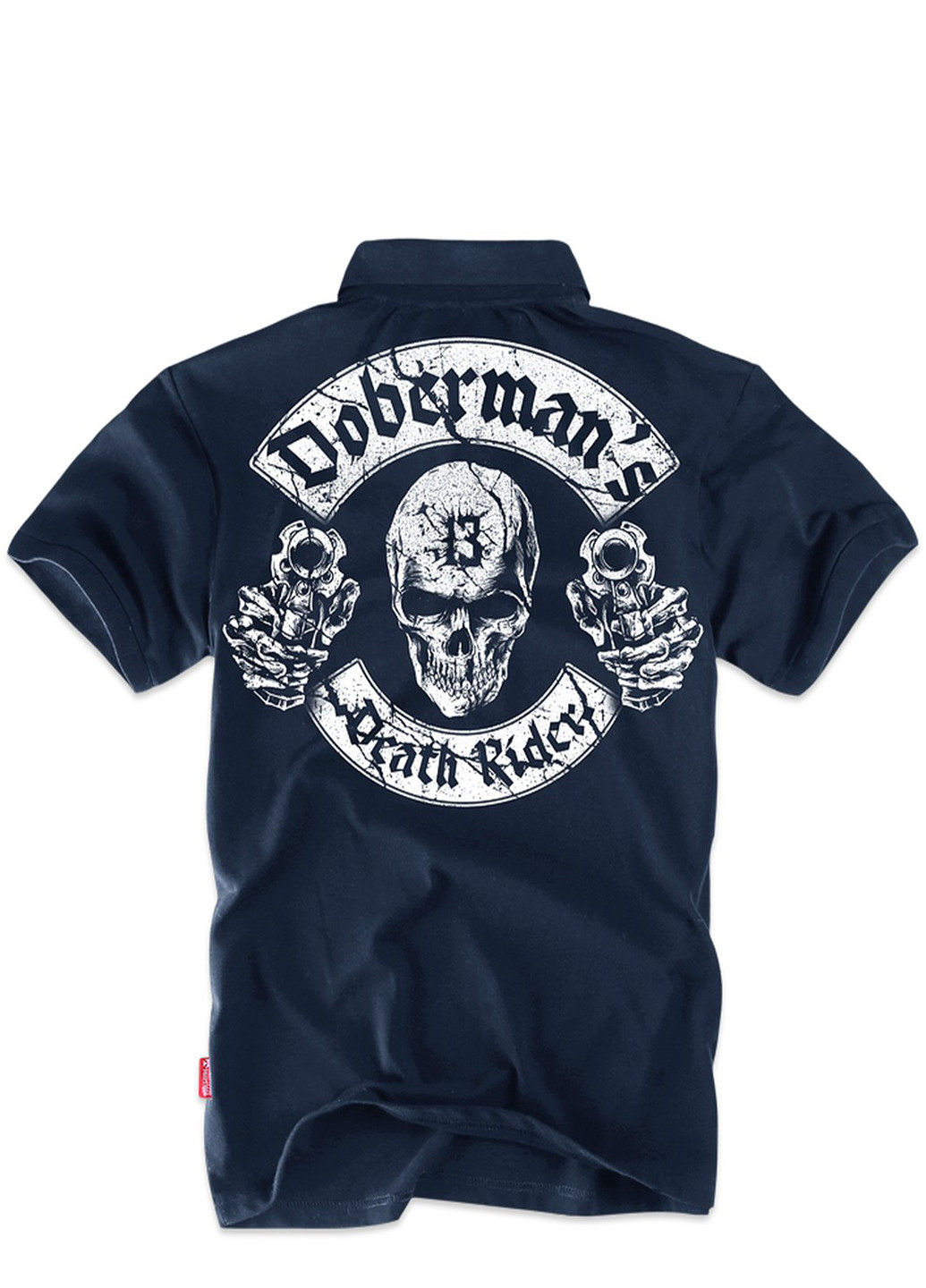 Синяя футболка-футболка поло dobermans death rider colt tsp141nv для мужчин Dobermans Aggressive
