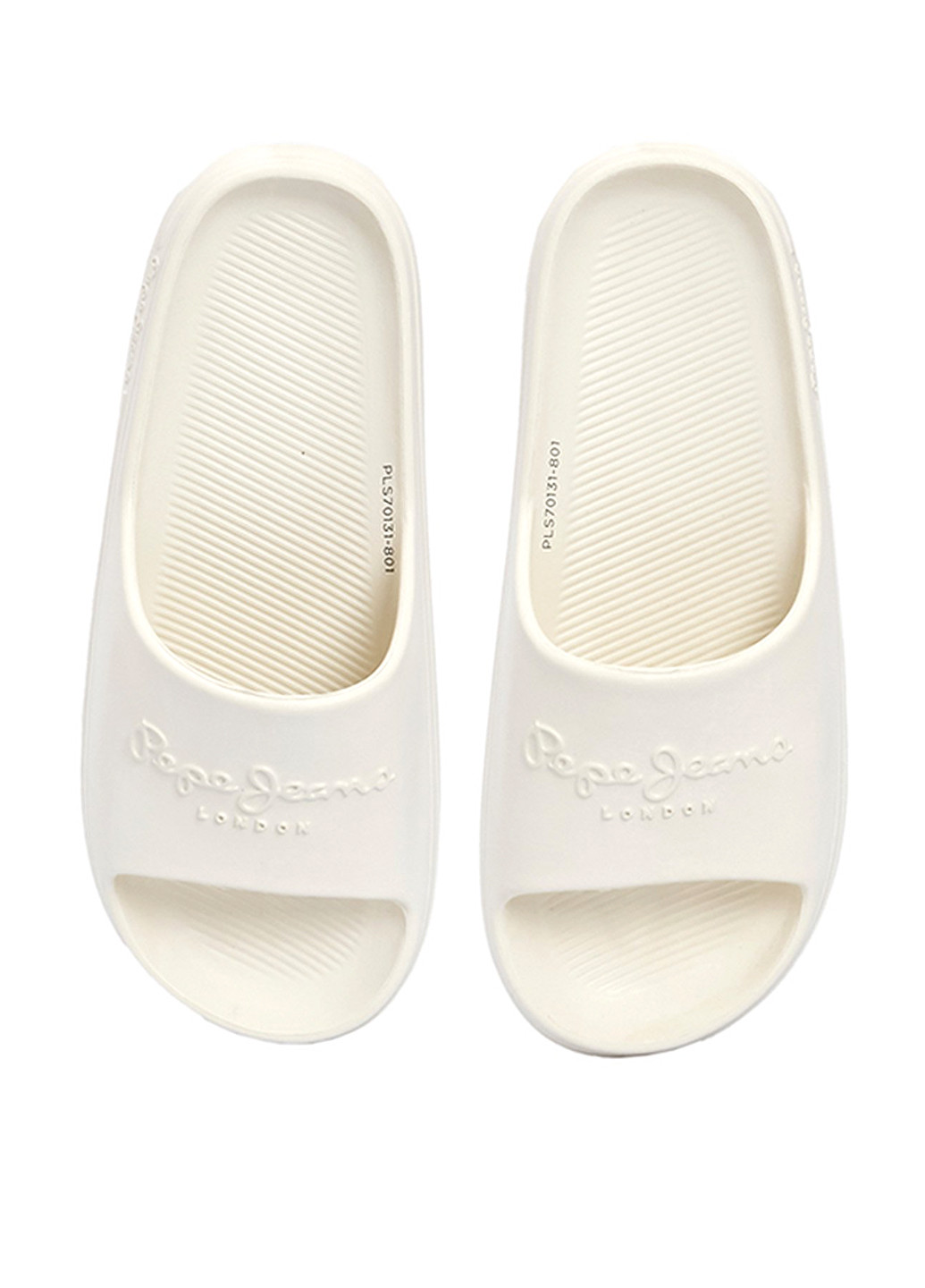 Молочные шлепанцы Pepe Jeans с логотипом, с тиснением