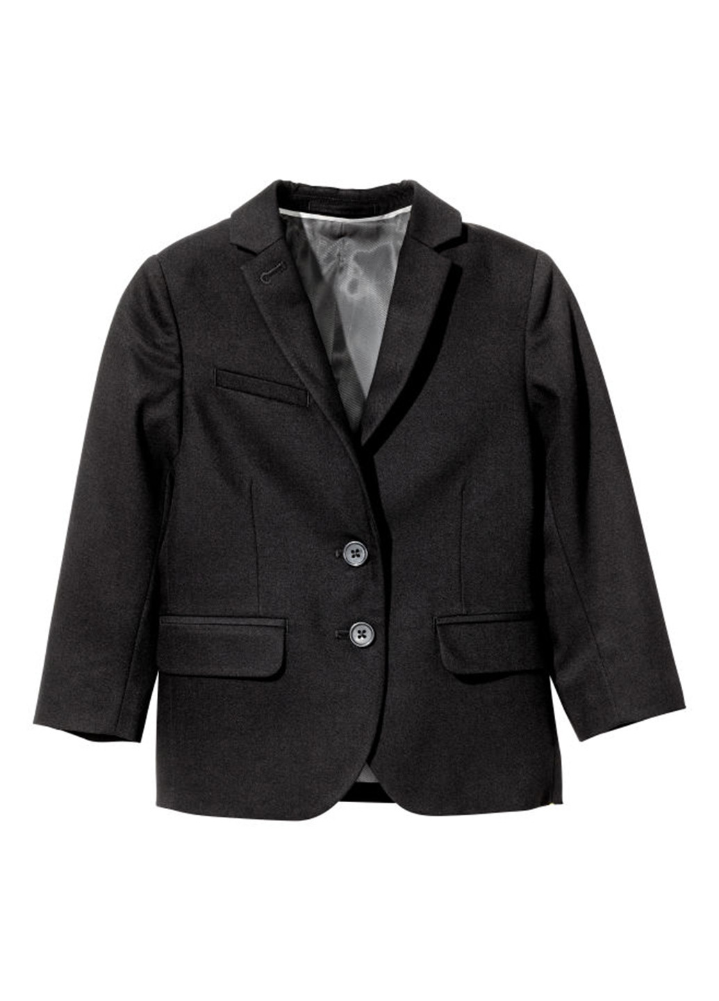 Пиджак H&M с коротким рукавом однотонный чёрный деловой