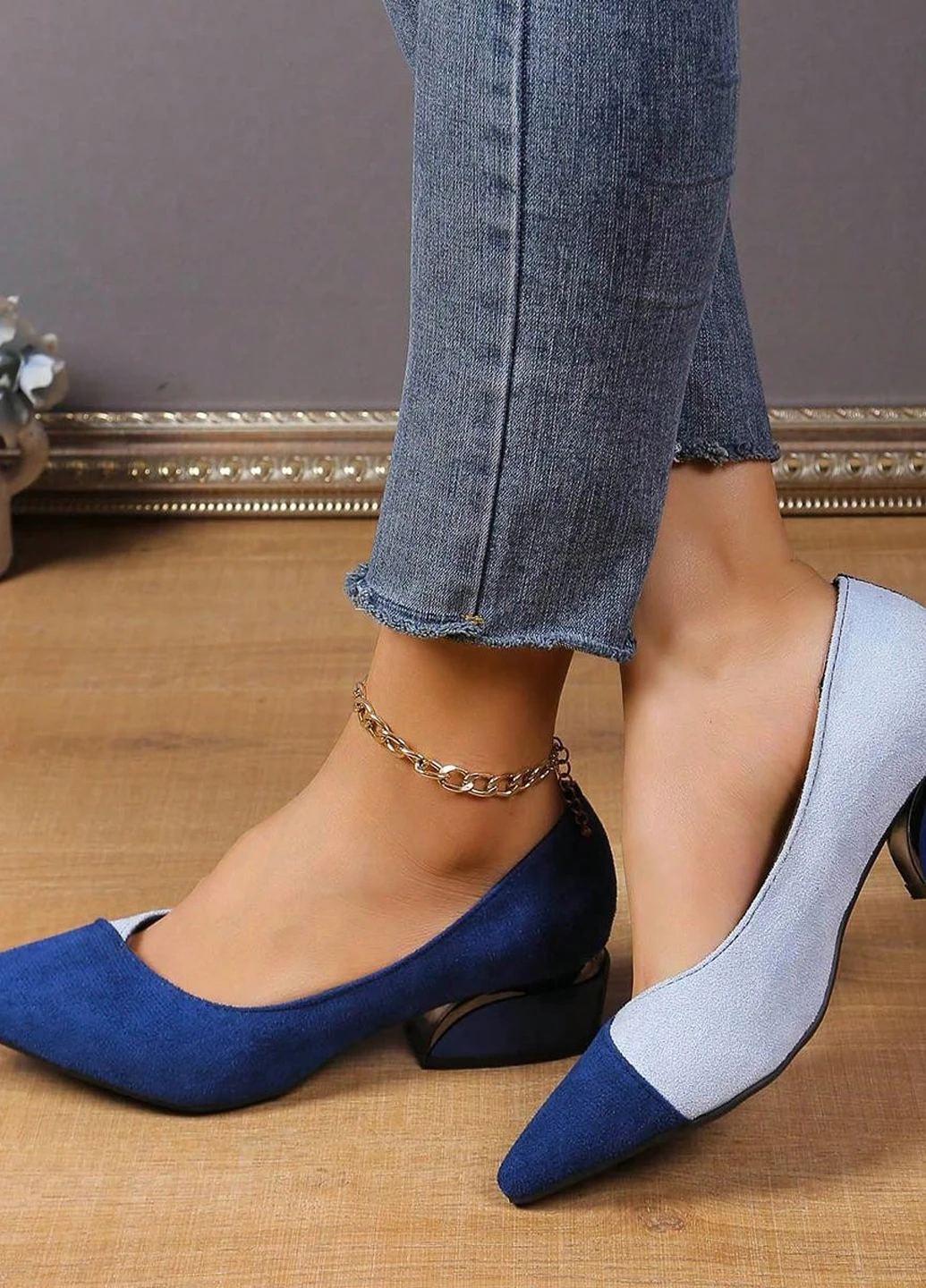 SHEIN Туфли лодочки комбинированный з текстиль, китай — лето (322849308)