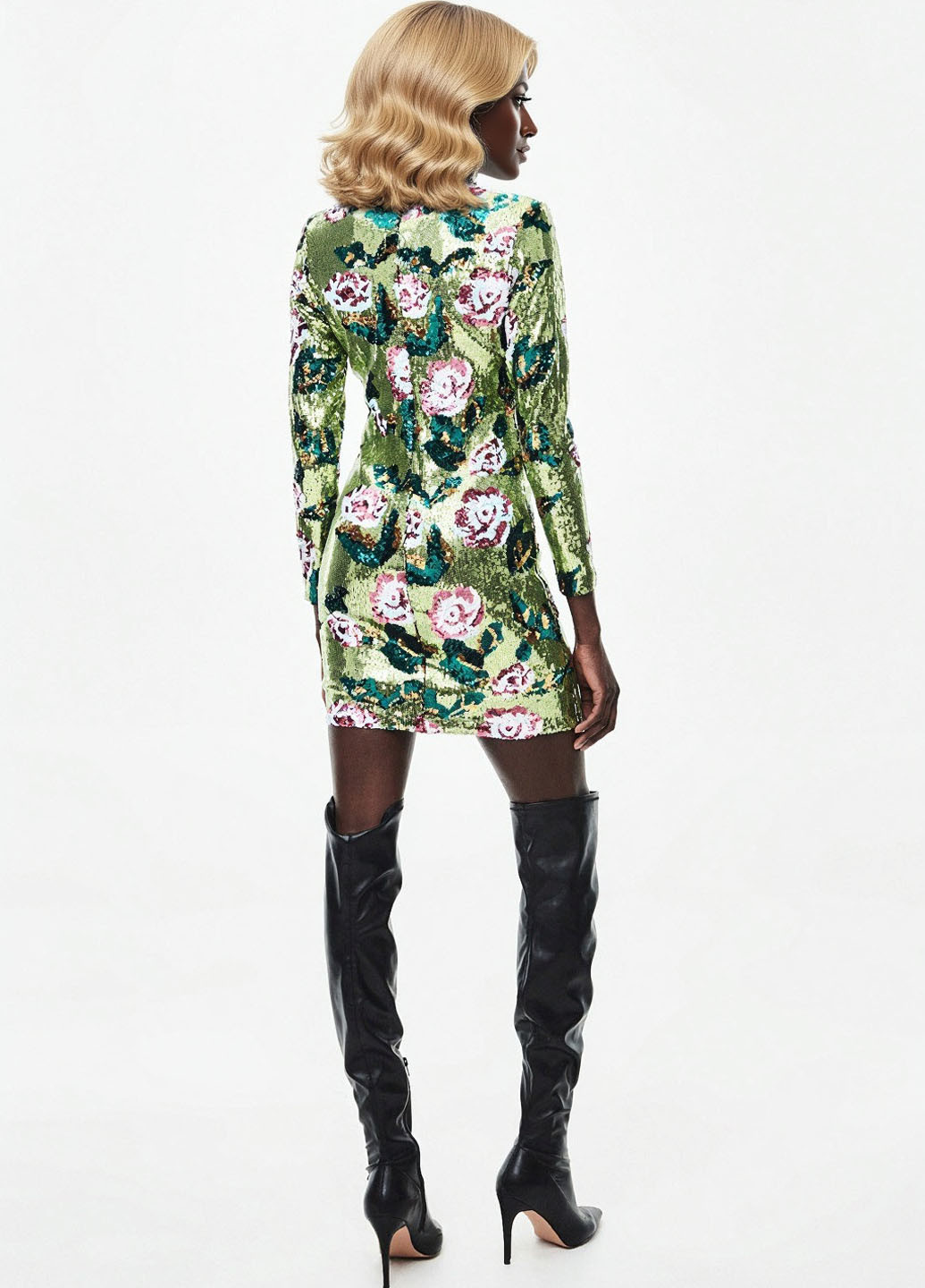 Комбинированное кэжуал платье Reserved с цветочным принтом