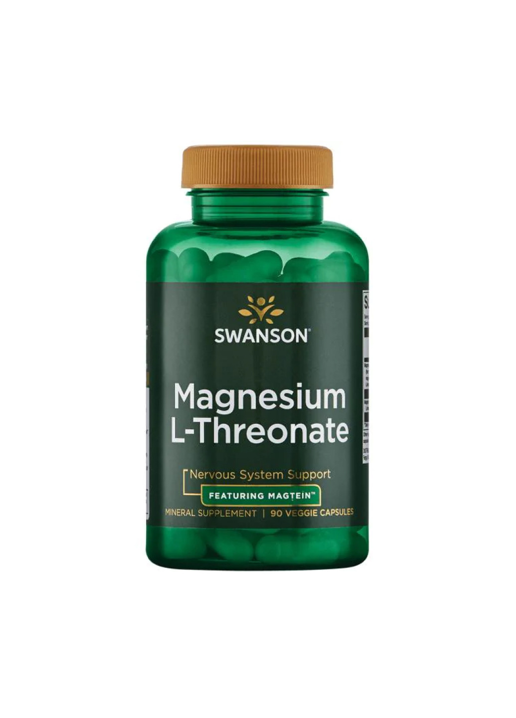 Добавка для пам'яті і мозку Magnesium L-Theonate-90vegcaps Swanson (253153450)