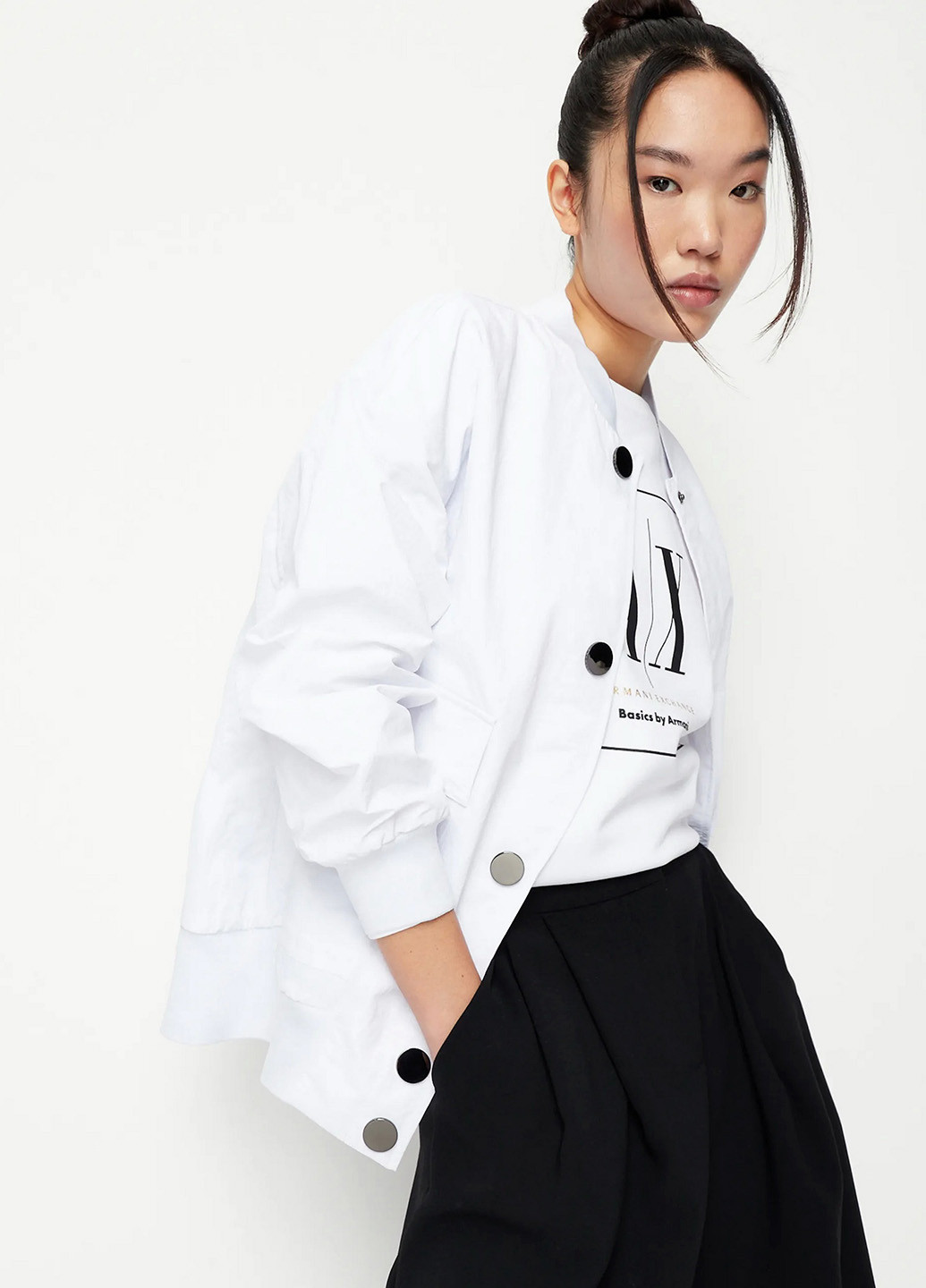 Білий світшот Armani Exchange логотип без декору (365688557)