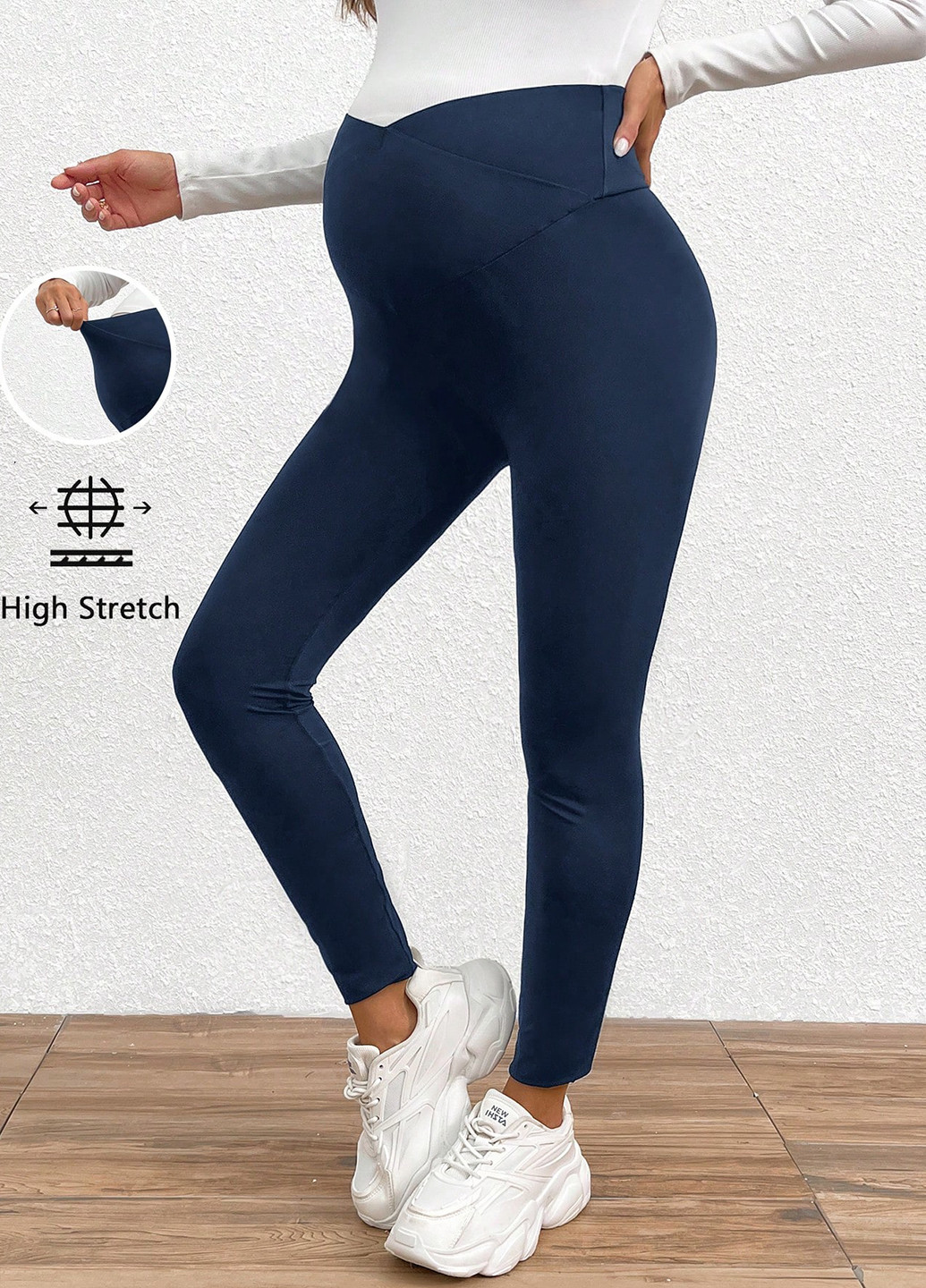 Темно-синие демисезонные леггинсы SHEIN