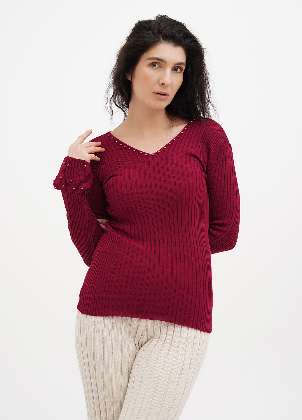 Вишневий демісезонний пуловер пуловер Imperial