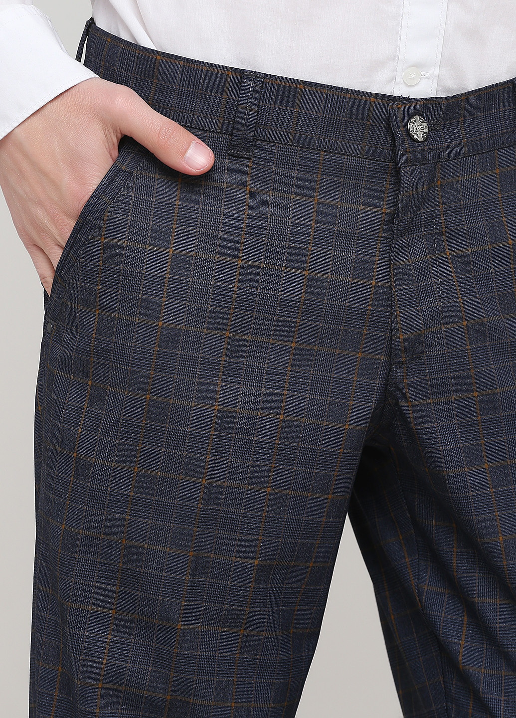 Темно-синие классические демисезонные классические брюки lusien
