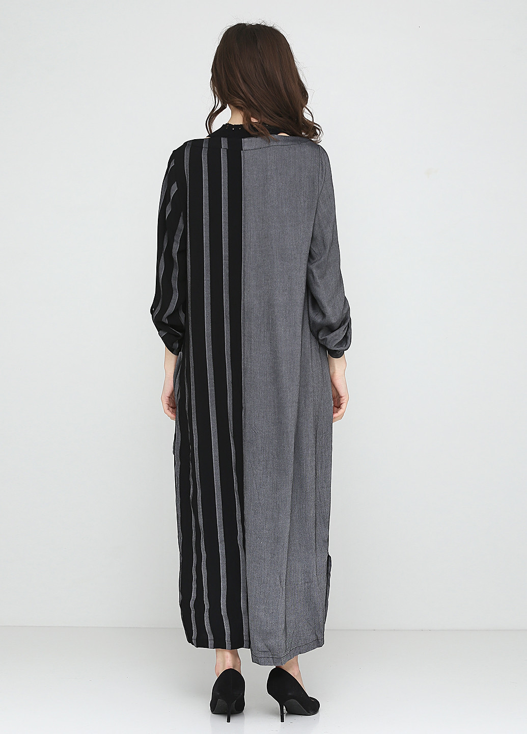 Чорна кежуал сукня Bize fashion в смужку