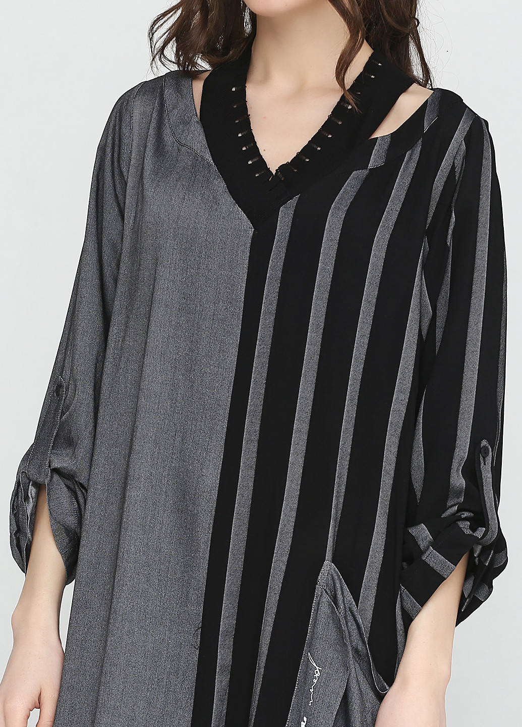 Чорна кежуал сукня Bize fashion в смужку