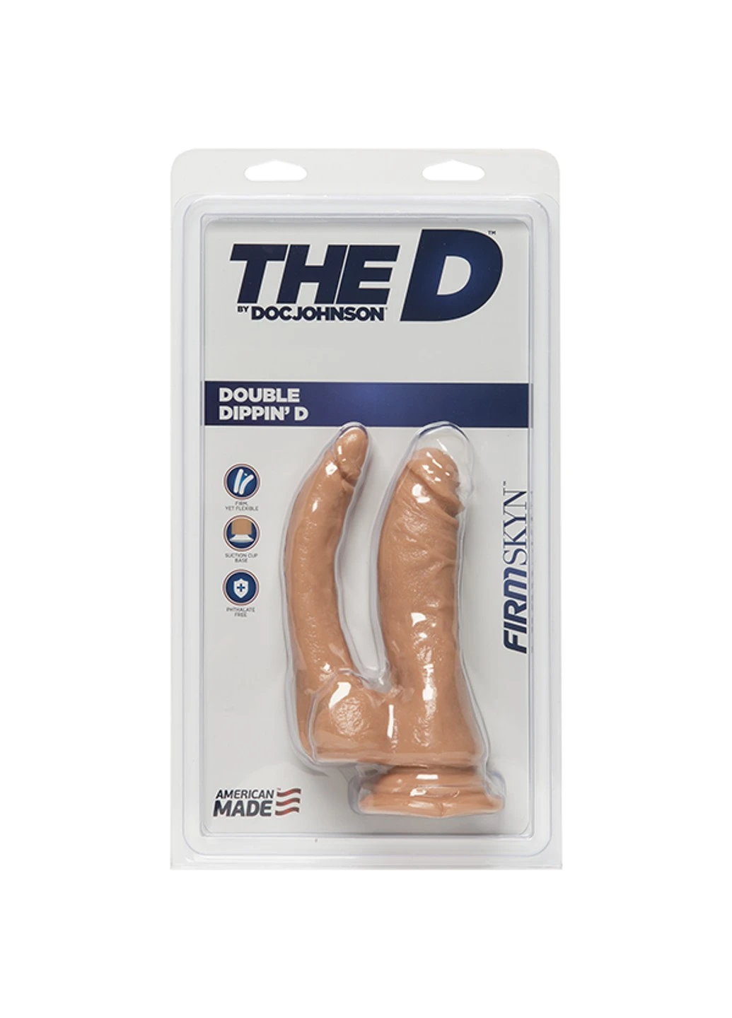Двойной фаллоимитатор The D - Double Dippin D FIRMSKYN для анально-вагинального секса Doc Johnson (254885427)