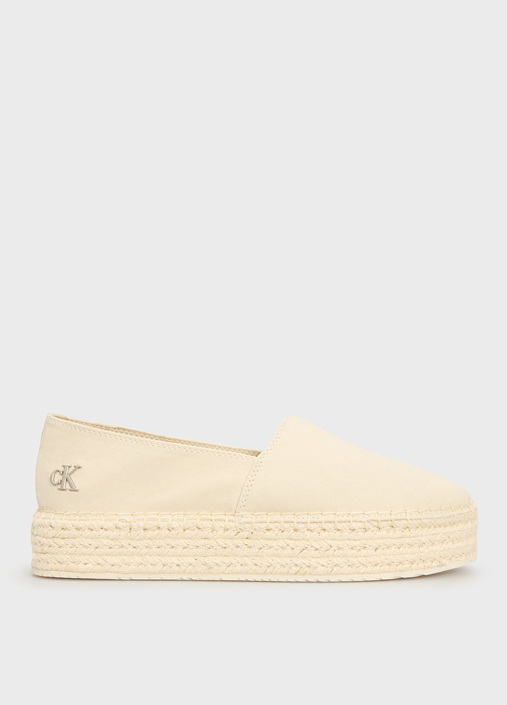 Кремовые эспадрильи Calvin Klein Jeans однотонный логотип, плетение (366302321)