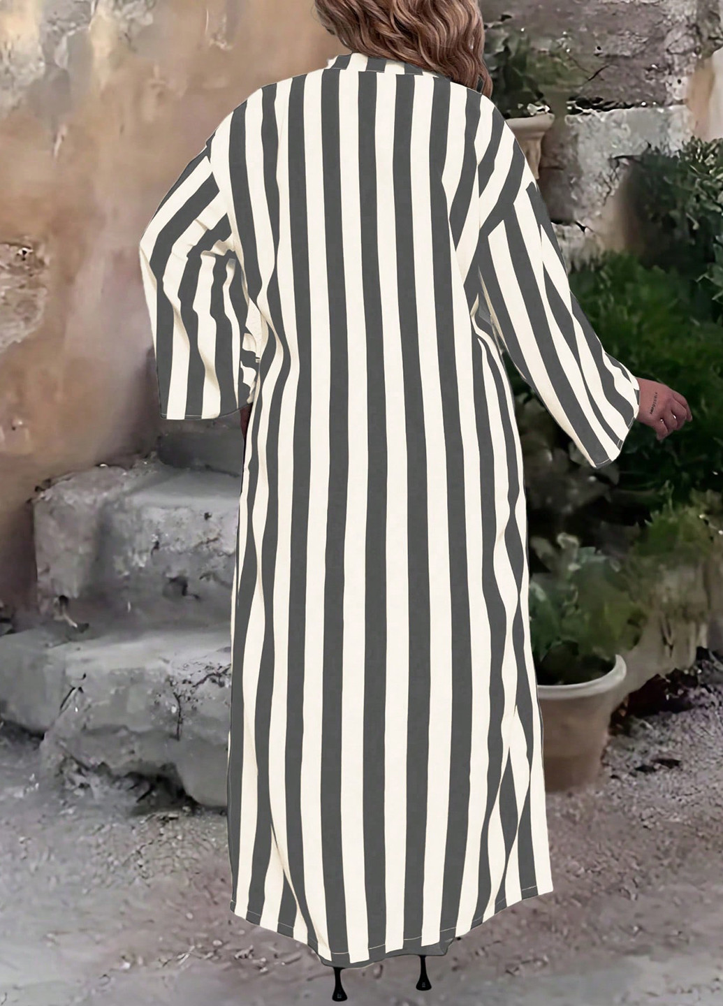 Сіра кежуал сукня а-силует SHEIN в смужку