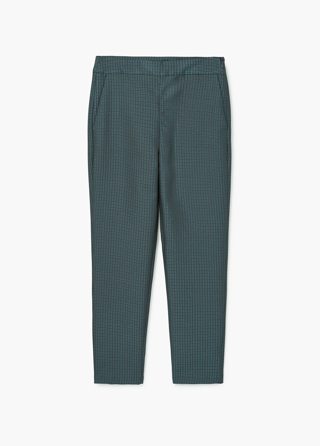Темно-зеленые классические демисезонные прямые брюки Mango