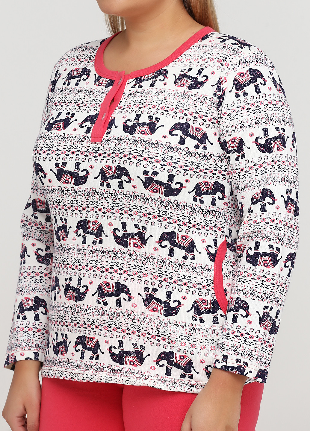 Красная всесезон пижама (лонгслив, брюки) лонгслив + брюки Ceylan