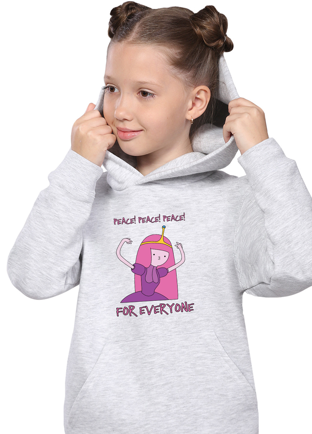 Худи для девочек Принцесса Жвачка Время Приключений (Adventure Time) Кенгуру детский (9298-1576) MobiPrint (219061698)
