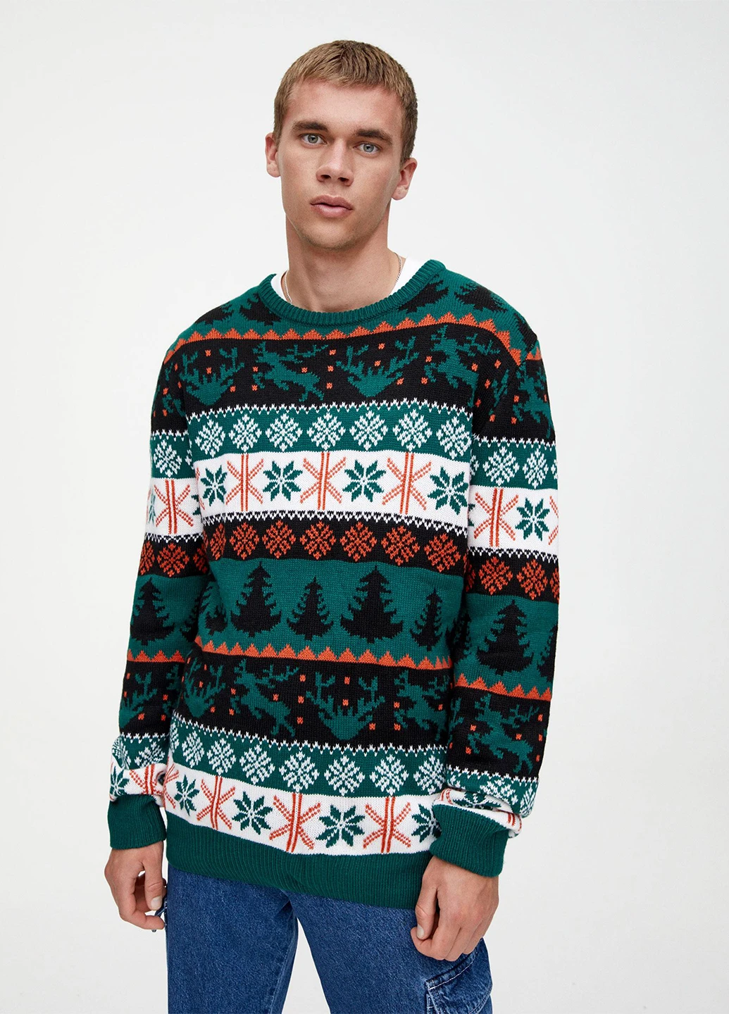 Темно-зелений демісезонний джемпер джемпер Pull & Bear