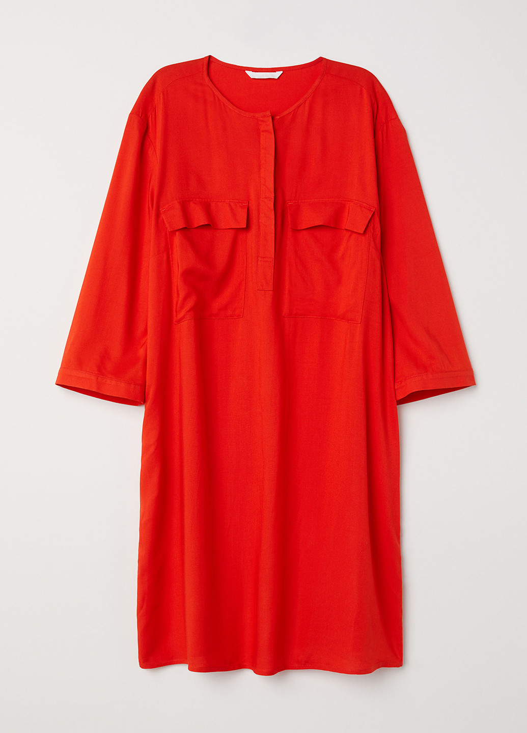 Красное кэжуал сарафан рубашка H&M однотонное