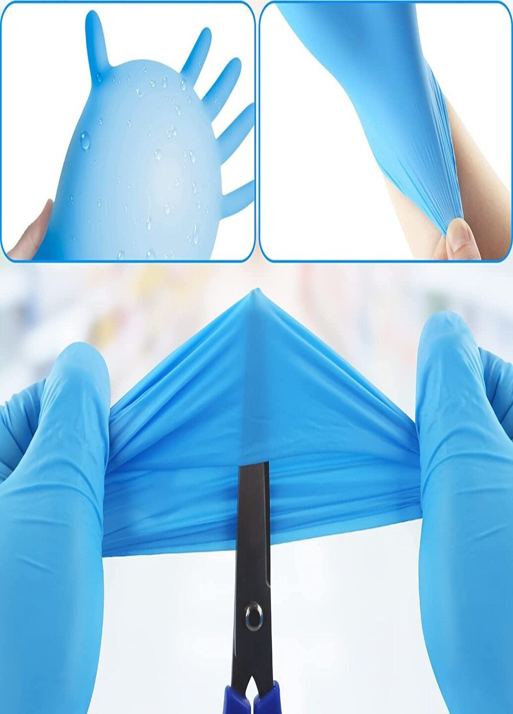 Перчатки нитриловые Vitals Blue смотровые текстурированные без пудры голубые размер M 100 шт (3 г.) Medicom (254546699)