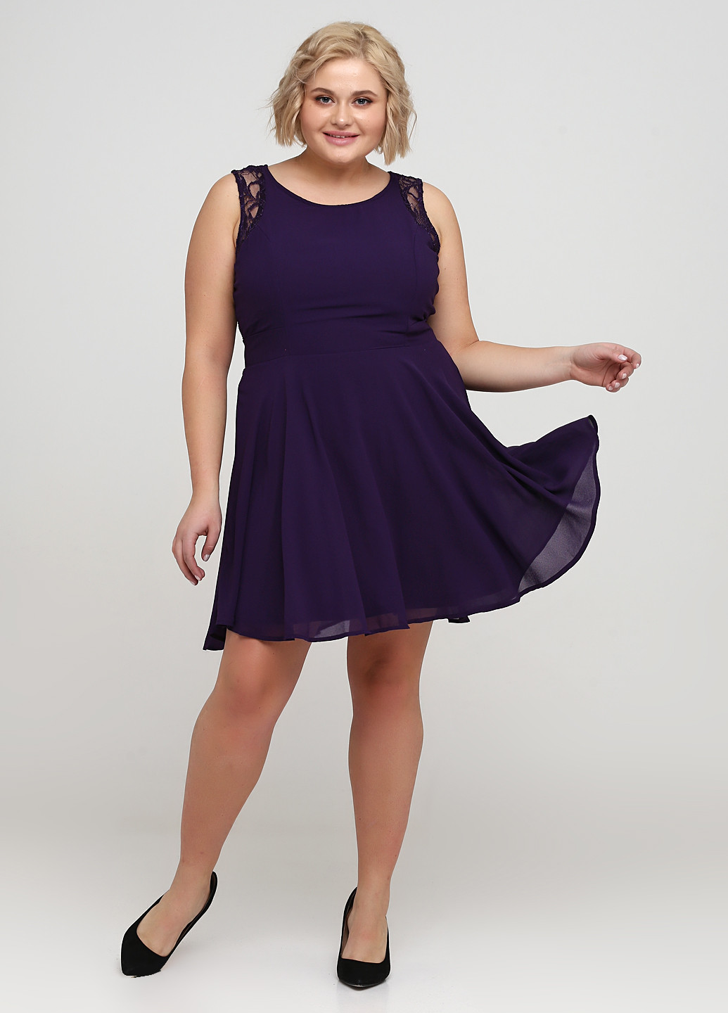 Фіолетова коктейльна плаття, сукня кльош Mark однотонна
