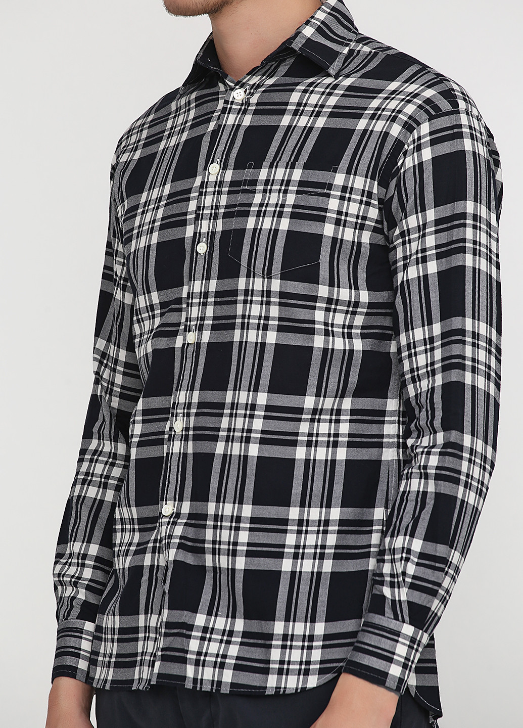 Черная кэжуал рубашка в клетку Ralph Lauren с длинным рукавом