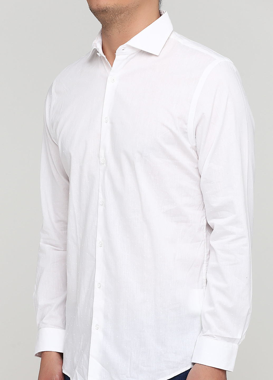 Белая кэжуал рубашка в горошек C&A