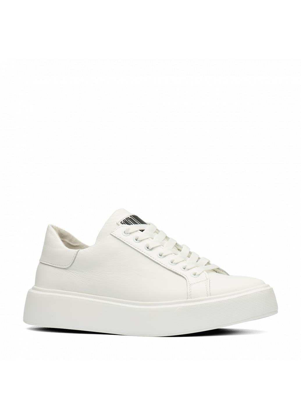 Белые демисезонные кроссовки кожаные женские 180413 No Brand