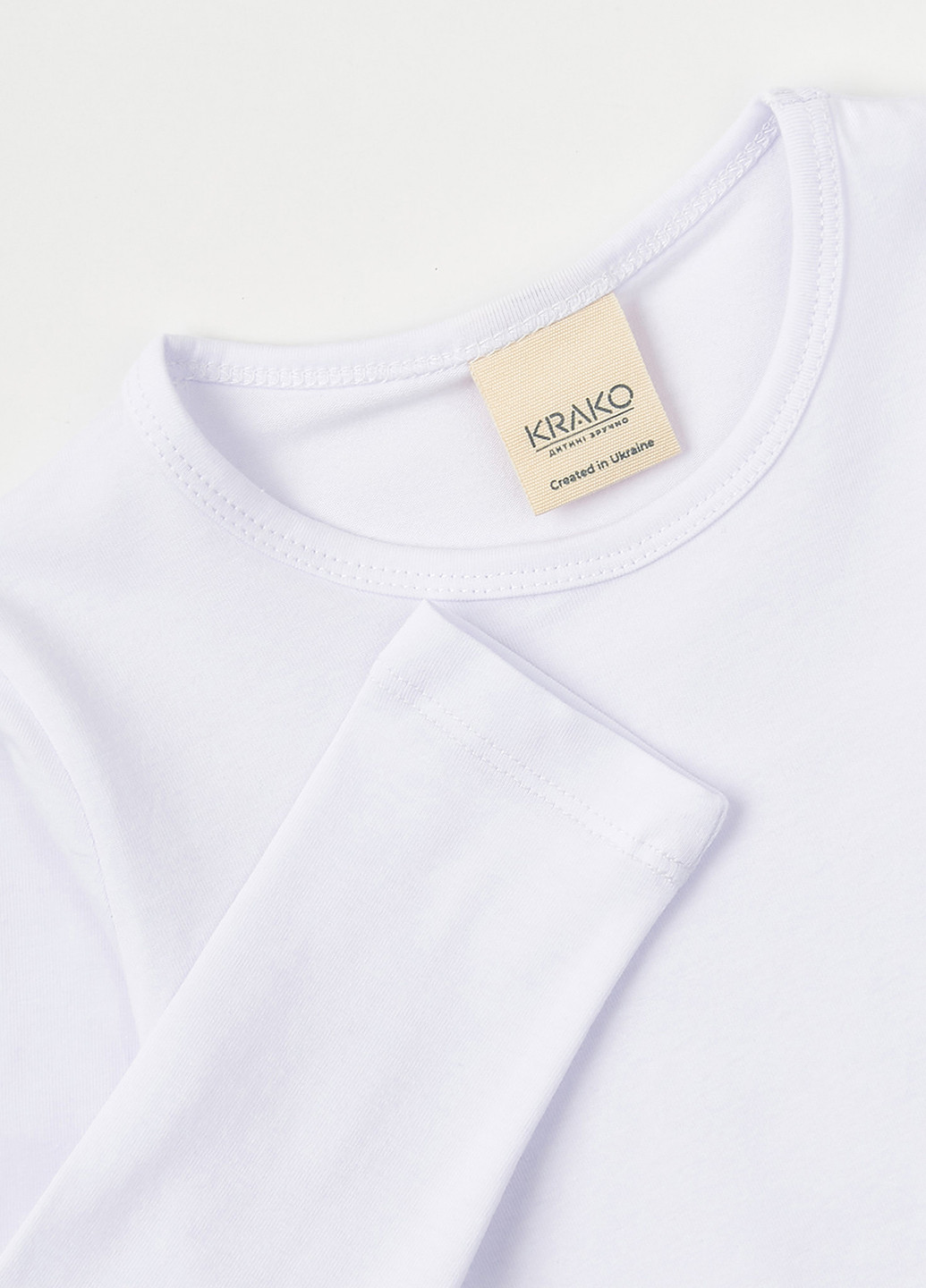 Белый демисезонный кэжуал лонгслив KRAKO однотонный