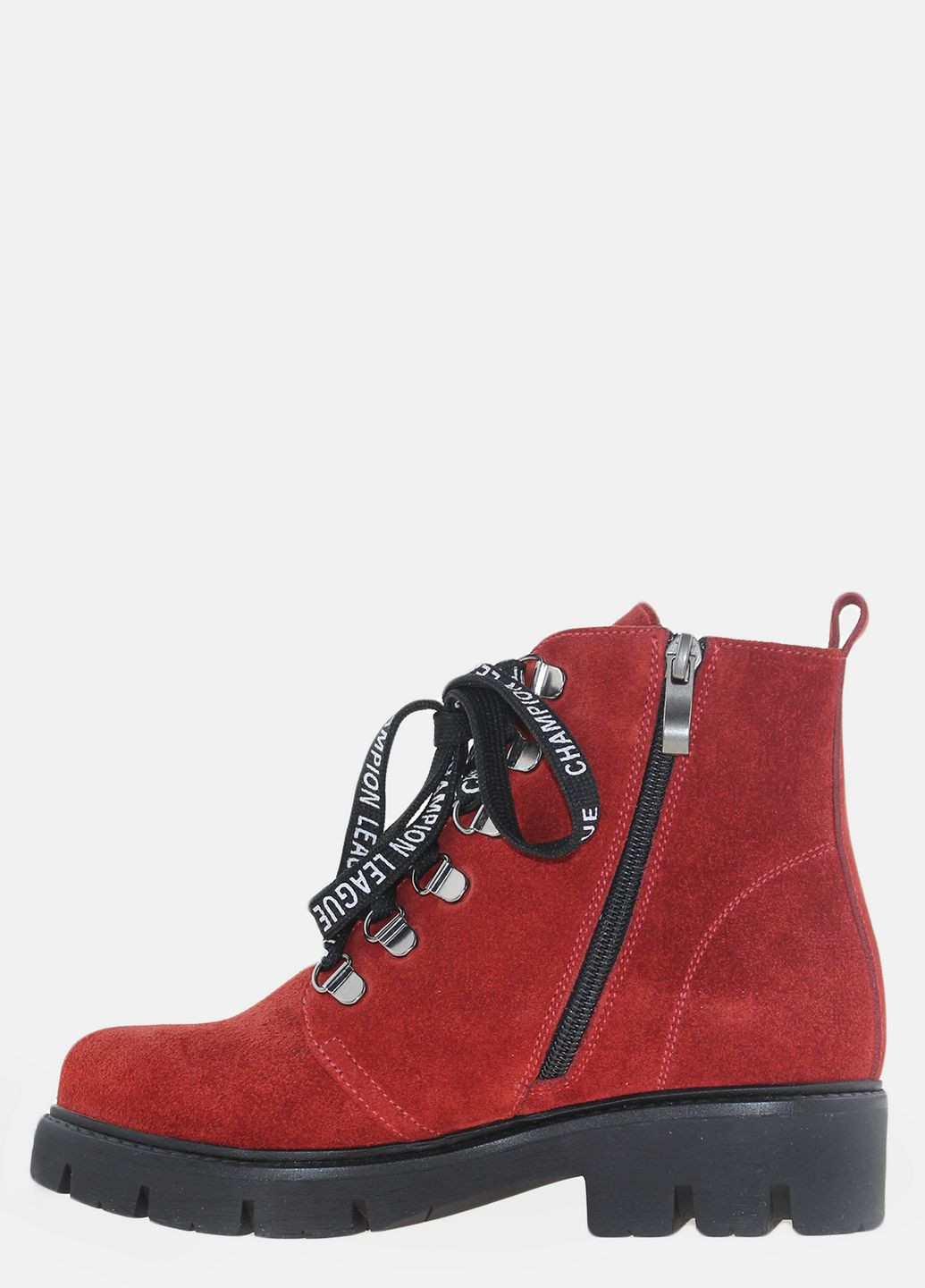 Осенние ботинки rb8-591-11 красный Top Shoes из натуральной замши