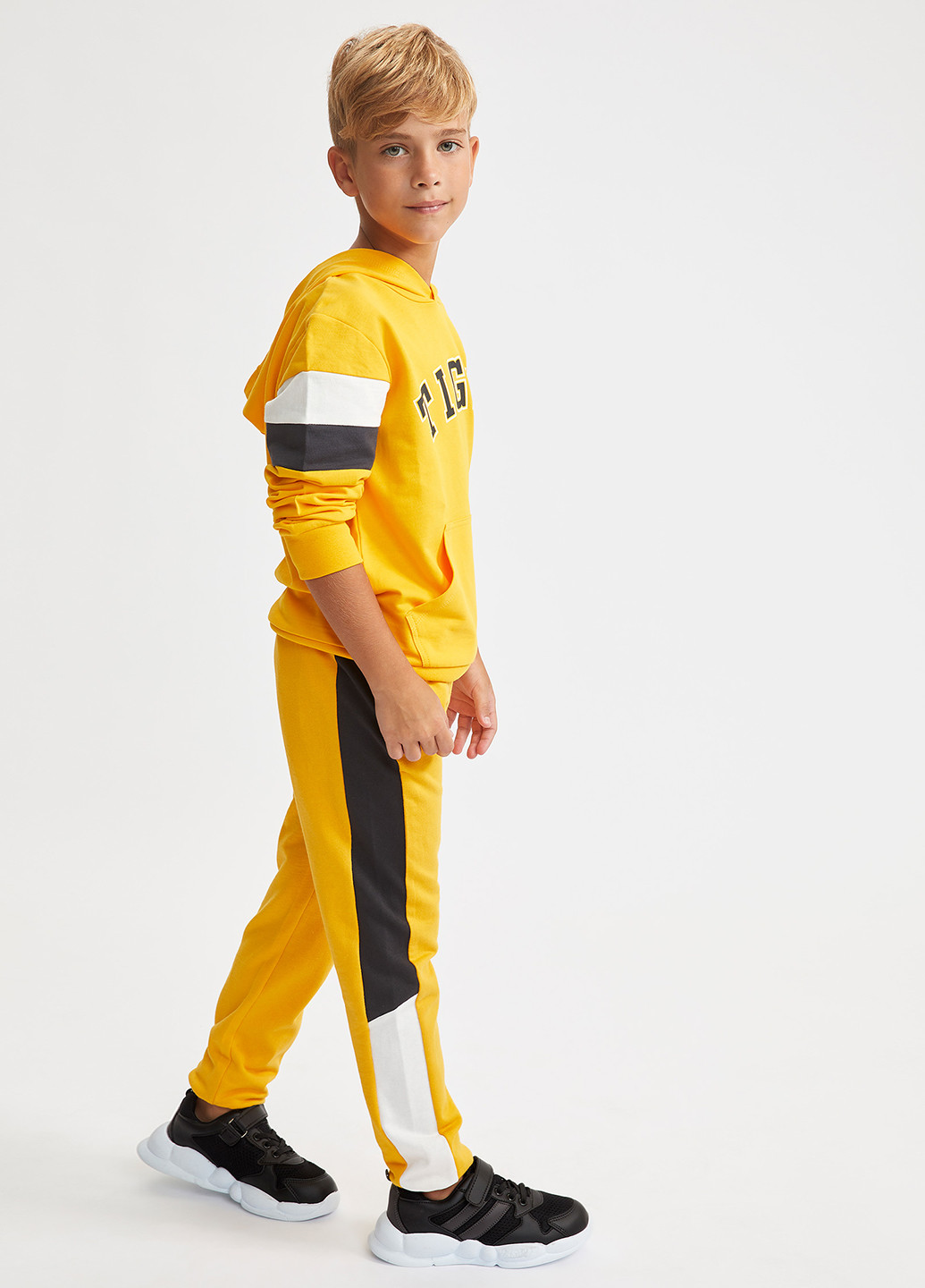 Штани DeFacto джогери жовті спортивні трикотаж, бавовна