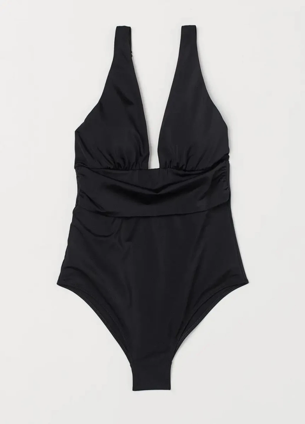 Черный летний купальник слитный H&M+