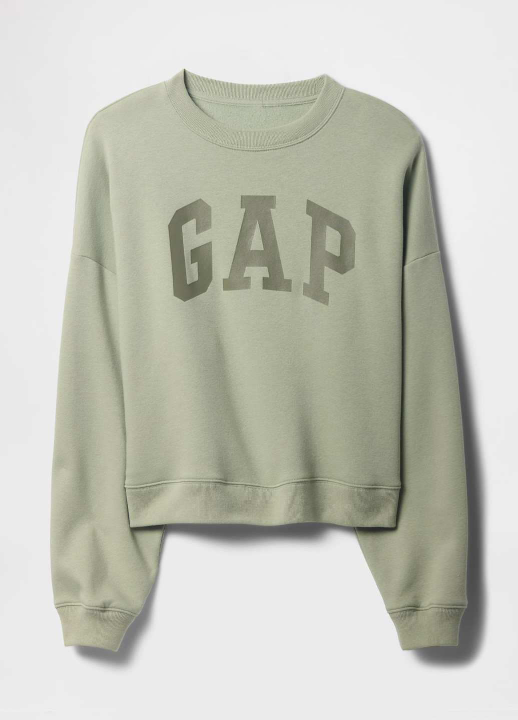 Зеленый свитшот Gap логотип без декора (336933316)