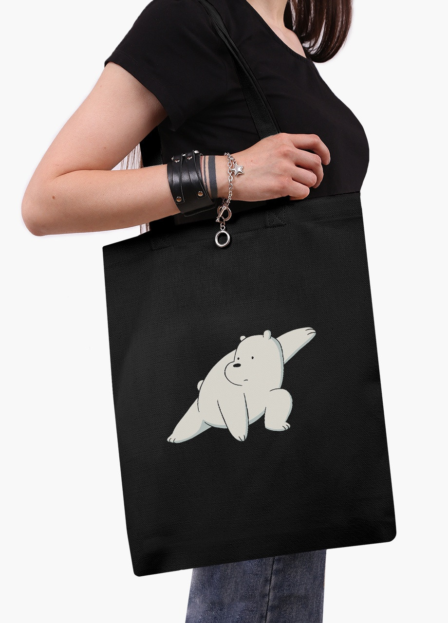 Еко сумка шоппер чорна Вся правда про ведмедів (We Bare Bears) (9227-1775-BK) екосумка шопер 41*35 см MobiPrint (216642090)