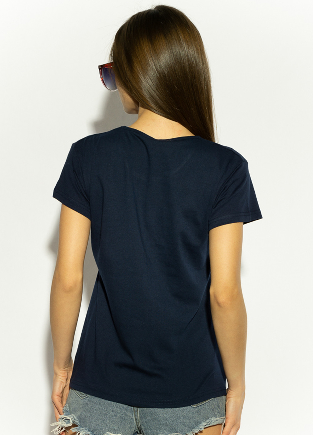 Темно-синя літня футболка Time of Style