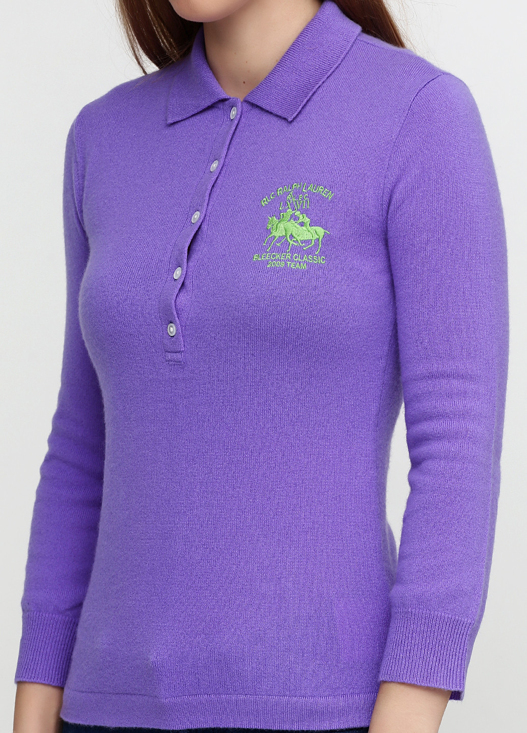 Сиреневая женская футболка-поло Ralph Lauren с логотипом