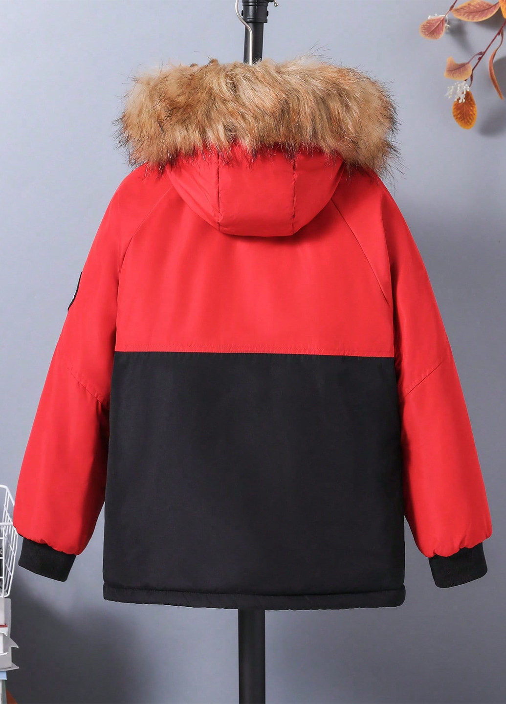 Помаранчево-червона зимня куртка SHEIN