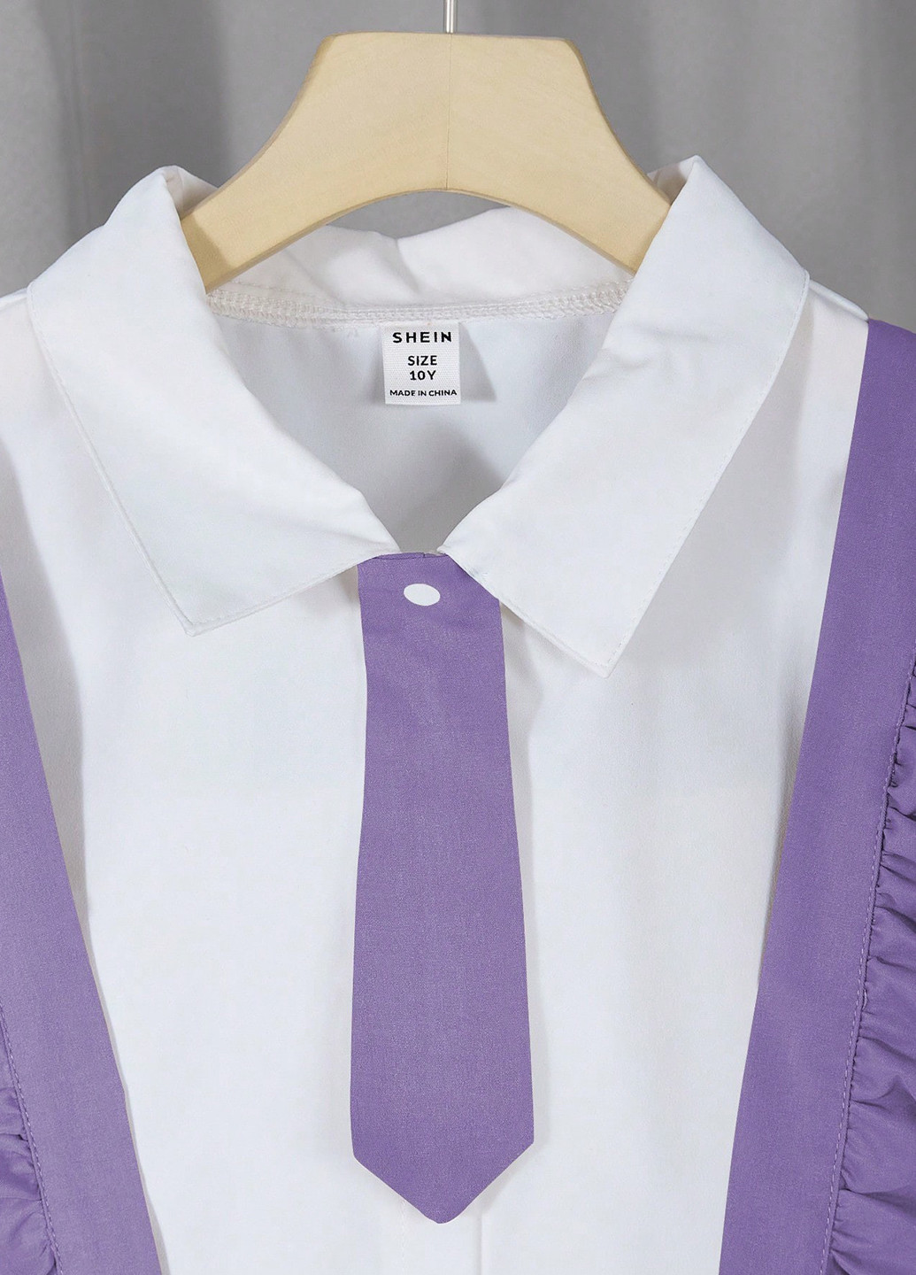 Сиреневый летний костюм (блуза, юбка) SHEIN