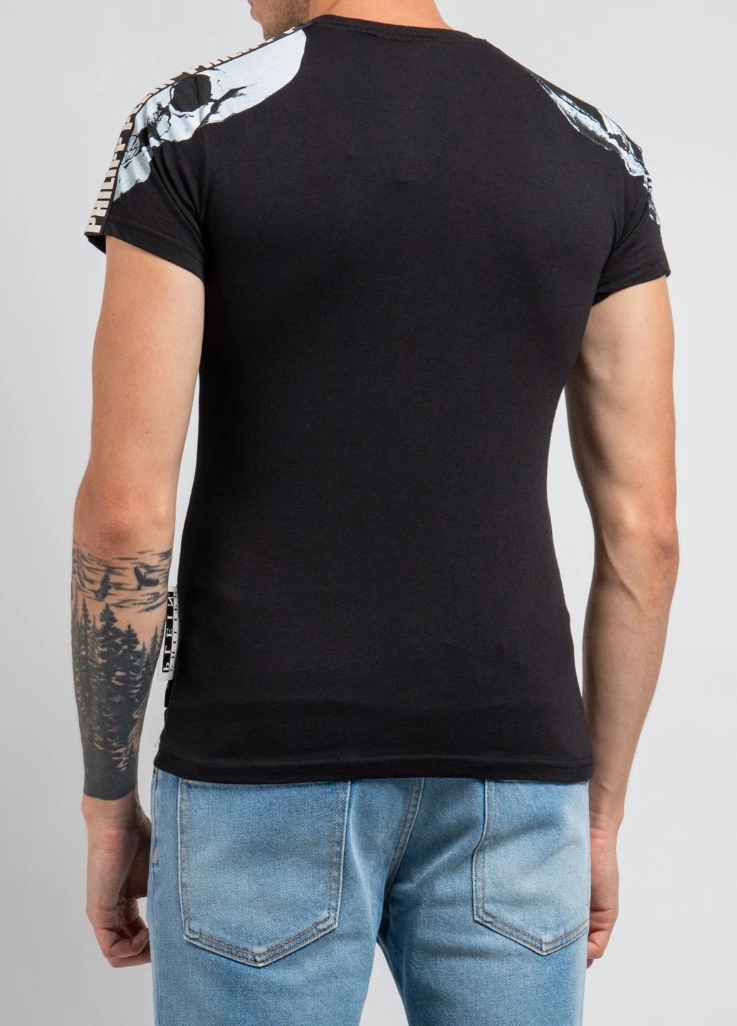 Черная черная футболка plein tm Philipp Plein