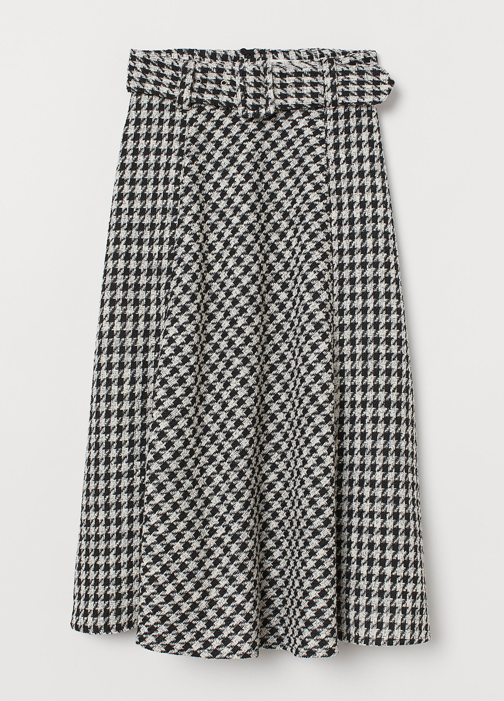 Черно-белая кэжуал юбка H&M клешированная