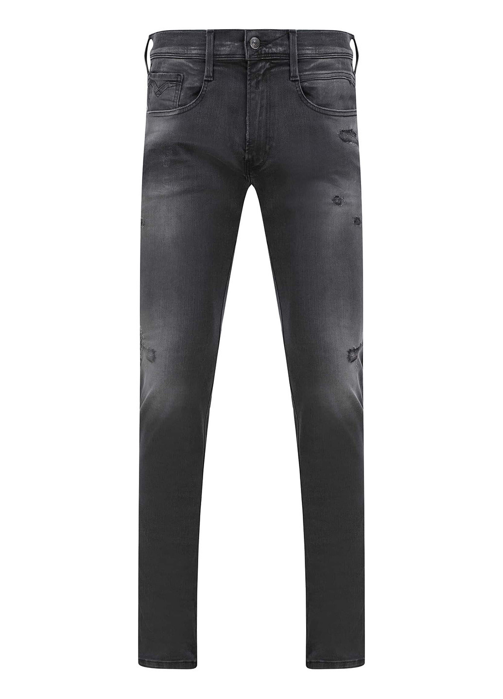 Темно-серые демисезонные зауженные джинсы Replay
