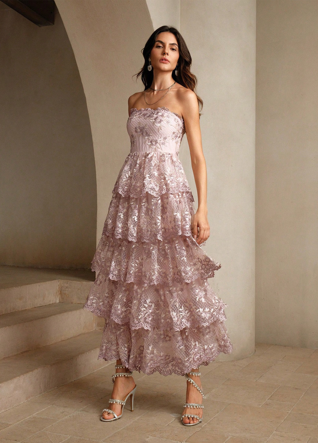 Рожева коктейльна сукня SHEIN однотонна