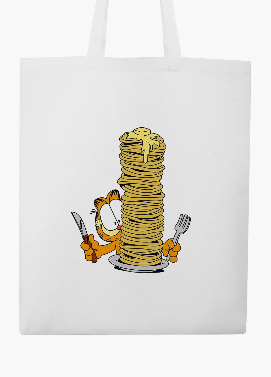 Еко сумка шоппер біла Гарфілд (Garfield) (9227-2042-WT2) Еко сумка шоппер біла 41*35 см MobiPrint (219151205)
