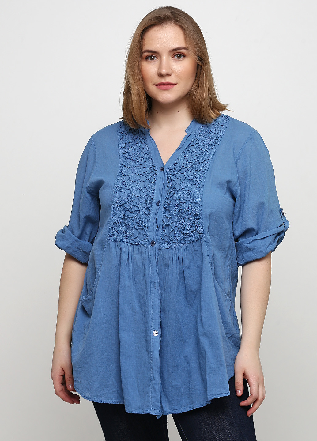 Синяя летняя блуза Made in Italy