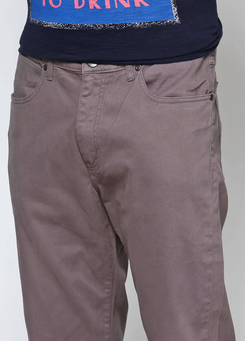 Серо-коричневые кэжуал демисезонные прямые брюки Wrangler