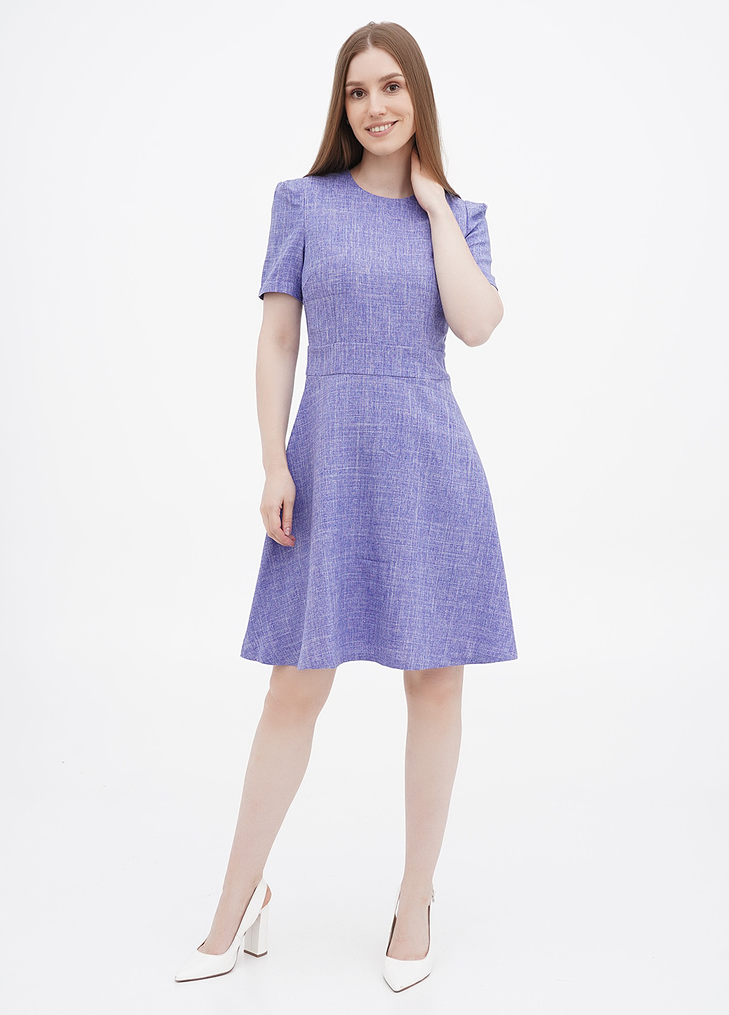 Світло-фіолетова кежуал плаття, сукня кльош Laura Bettini меланжева