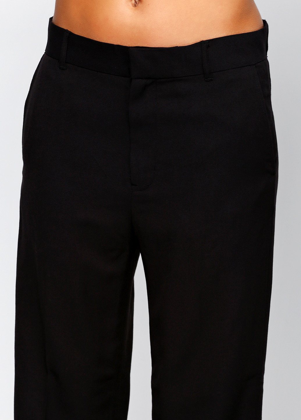 Черные классические демисезонные прямые брюки Weekday