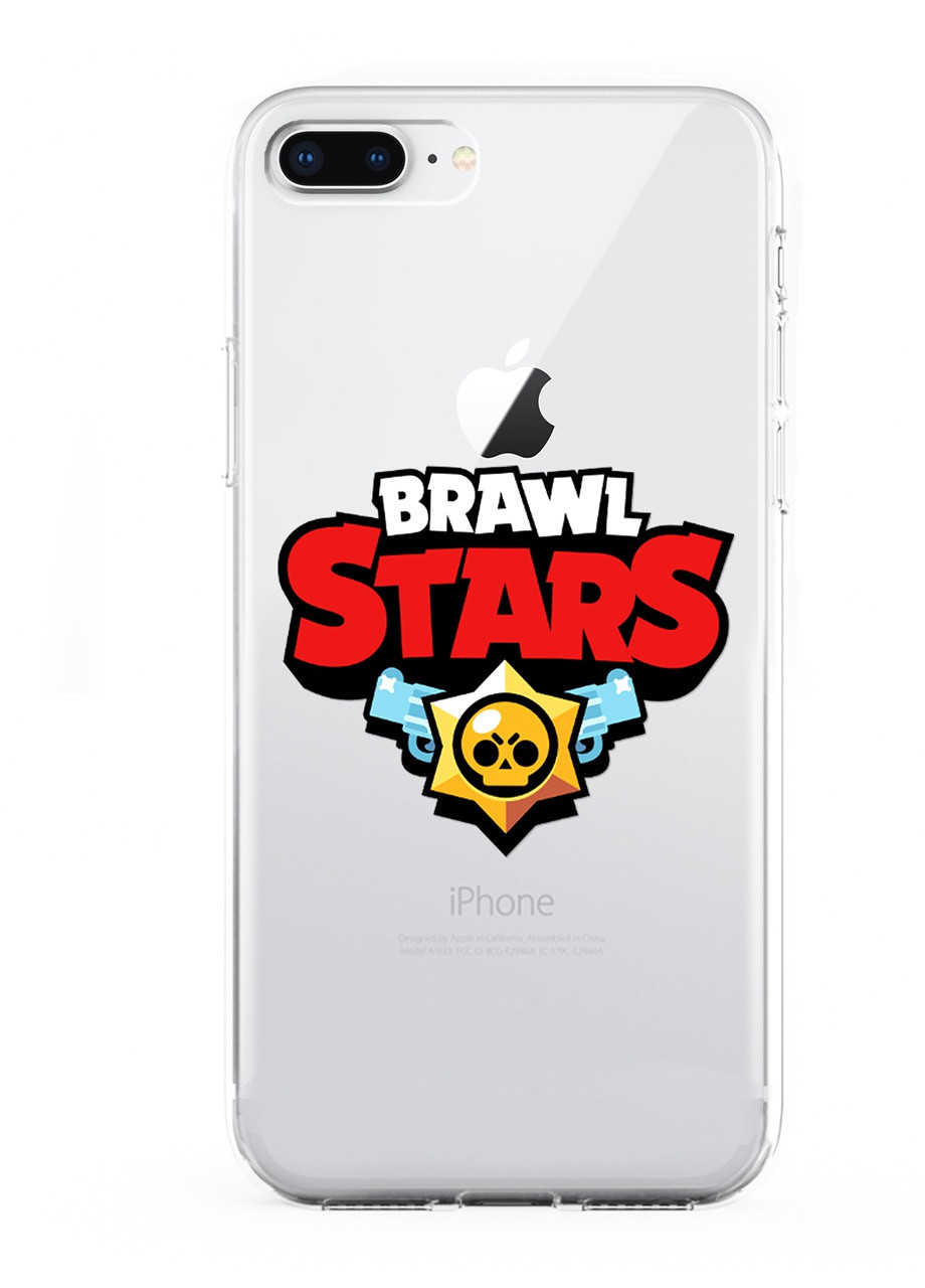 Чохол силіконовий Apple Iphone 8 plus Лого Бравл Старс (Logo Brawl Stars) (6154-1000) MobiPrint (219284348)