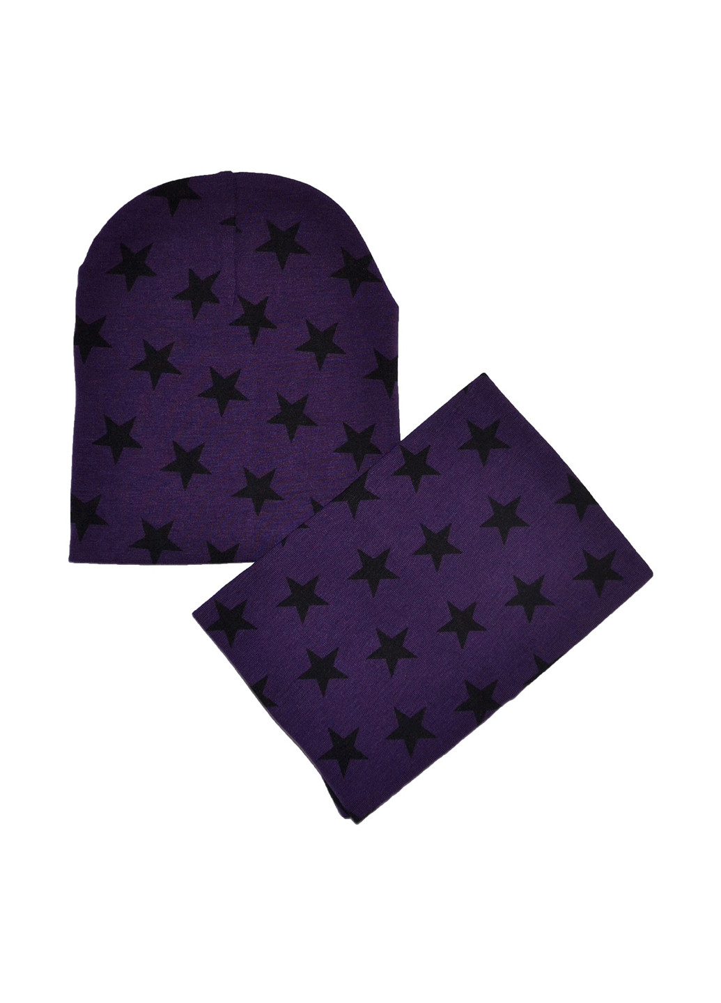 Фиолетовый демисезонный комплект (шапка, шарф-снуд) Hexing