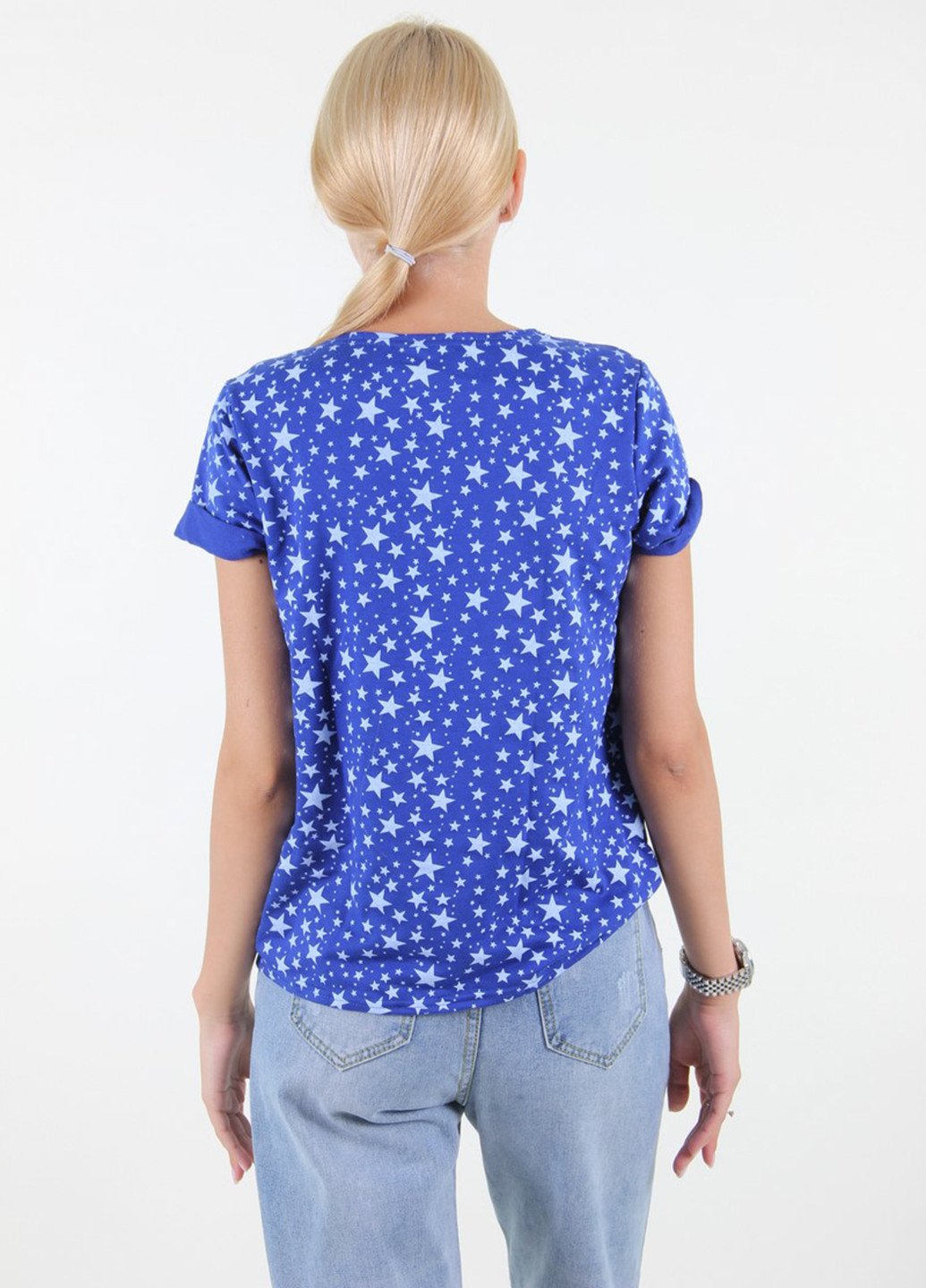 Синяя летняя футболка Miss Fashion