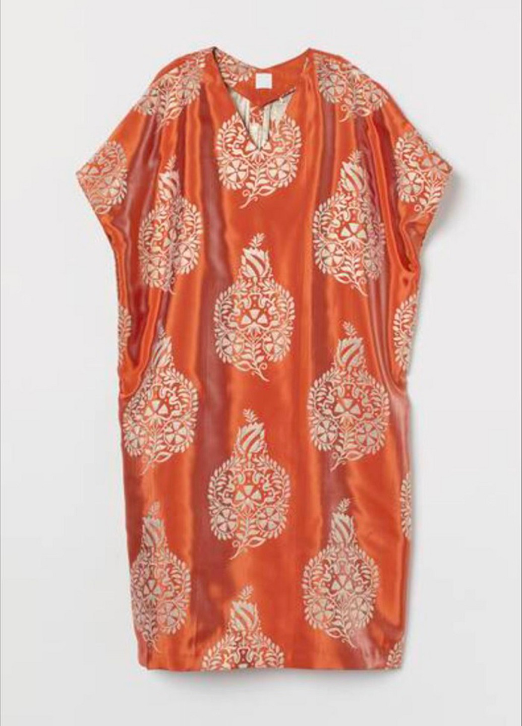 Теракотова кежуал, пляжна сукня оверсайз H&M з малюнком